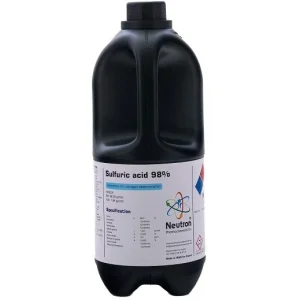 اسید سولفوریک ۹۸-۹۵% نوترون گرید Extra pure حجم ۱ لیتر شیشه