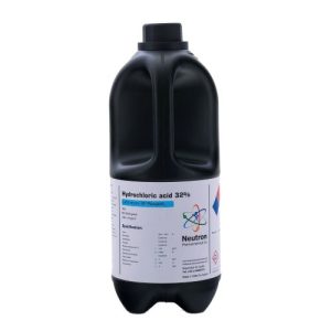 اسید کلریدریک ۳۲% نوترون گرید BP حجم ۱ لیتر پلی اتیلن