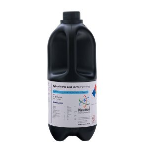 اسید کلریدریک ۳۷% نوترون گرید Extra pure حجم ۱ لیتر شیشه